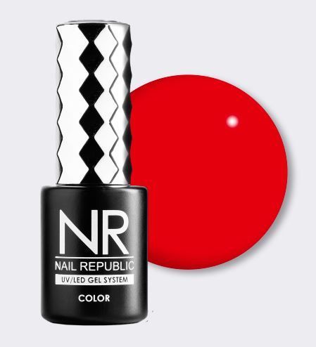 NR, 206 Perfect red гель-лак, Рубиново-красный, 10 мл