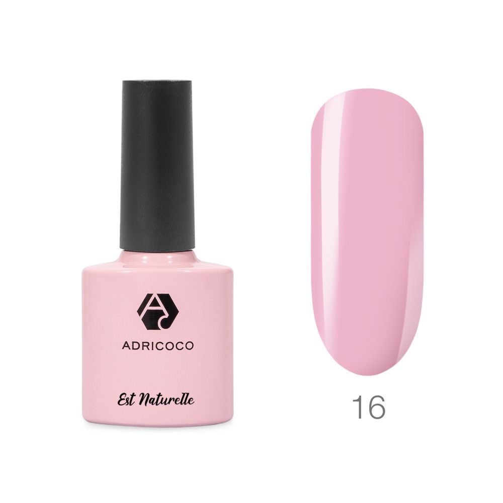 ADRICOCO, Гель-лак Est Naturelle №16 камуфлирующий светло-розовый, 8 мл