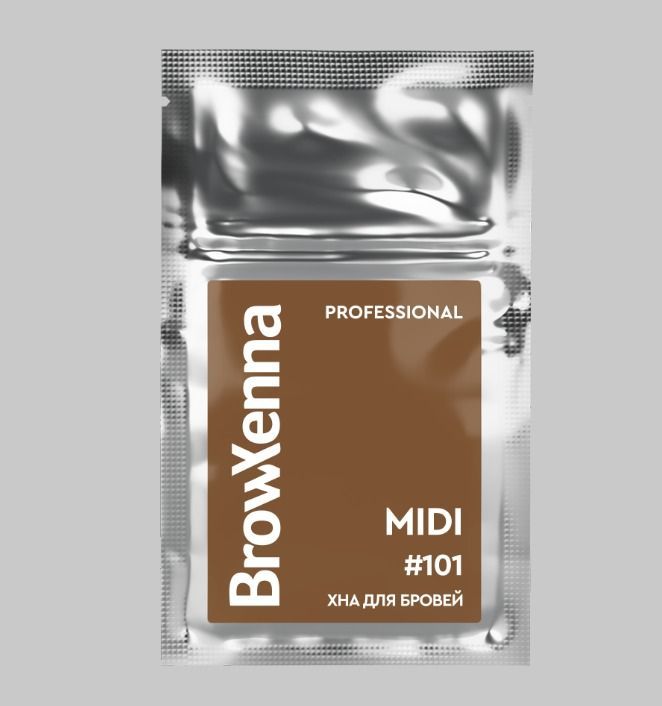 BrowXenna, Хна для бровей #101,нейтрально-коричневый,(midi-саше), 3 г, 1 шт.