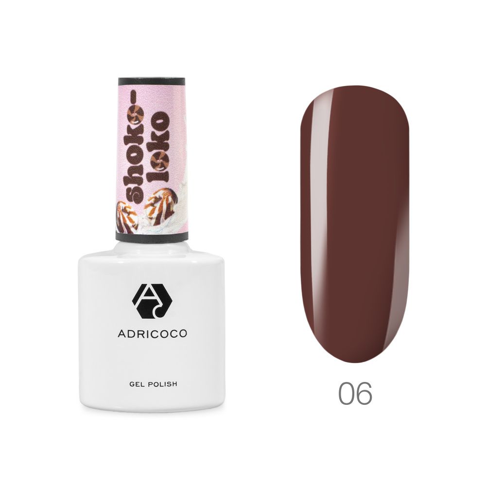 ADRICOCO, Гель-лак Shoko-LOKO №06 мулатка-шоколадка, 8 мл