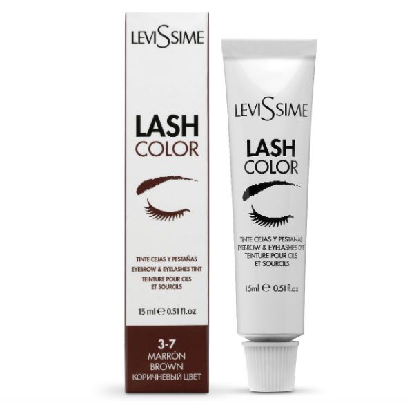 Levissime, LASH COLOR EYEBROWS, Краска для бровей и ресниц, коричневая 3-7, 15 мл.