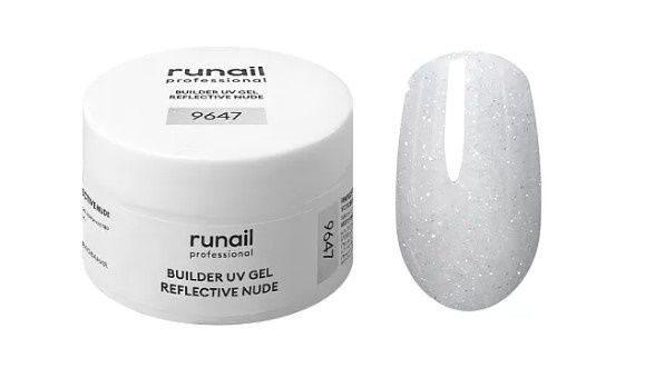 Runail, Моделирующий УФ-гель светоотражающий BUILDER UV GEL REFLECTIVE NUDE, 15г №9647