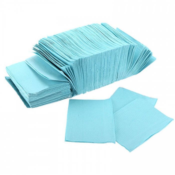 Салфетки нагрудные Стандарт 33*45см №500 голубые