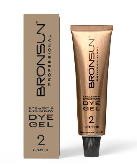 BRONSUN, Гель-краска для ресниц и бровей, цвет графит #2, 15мл