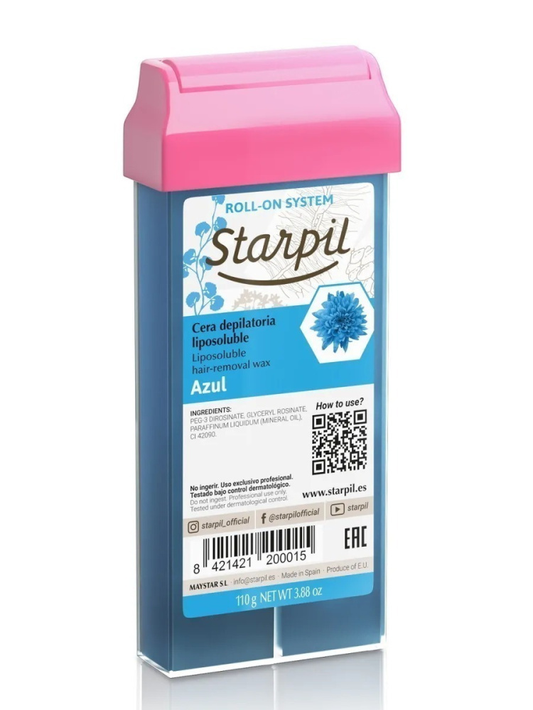 Starpil, Воск для депиляции в картридже Азуленовый,110 гр.