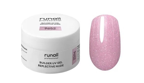 Runail, Моделирующий УФ-гель светоотражающий BUILDER UV GEL REFLECTIVE NUDE, 15г №9652