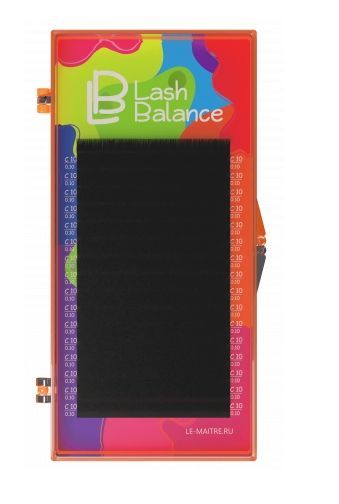Le Maitre, Ресницы черные "Lash Balance" 16 линий L 0.10  12 mm