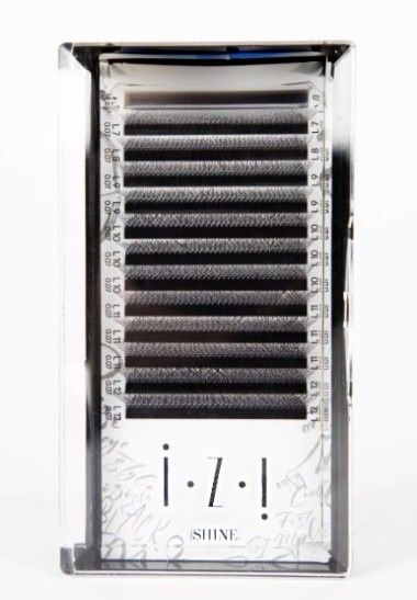 elSHINE, Ресницы черные IZI пучки 2D YY, микс, 12 лент (M 0.07 7-12мм)