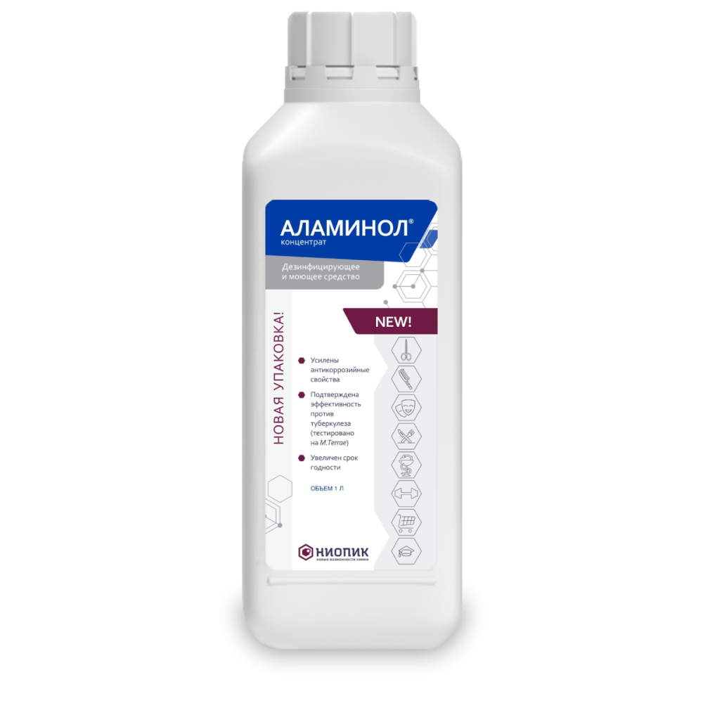 Аламинол, Дезинфицирующее и моющее средство, концентрат, 1л