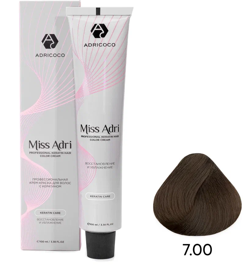 ADRICOCO, Крем-краска д/волос Miss Adri оттенок 7.00 Блонд интенсив 100 мл, арт 1637138 Ч/З