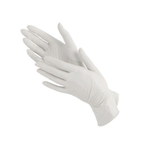 BENOVY, Перчатки нитриловые текстурированные на пальцах, XS БЕЛЫЕ, 50 пар (Ч/З)