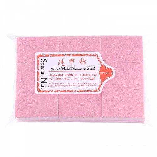 Салфетки безворосовые для маникюра, плотные розовые (4х6см), уп 1000 шт