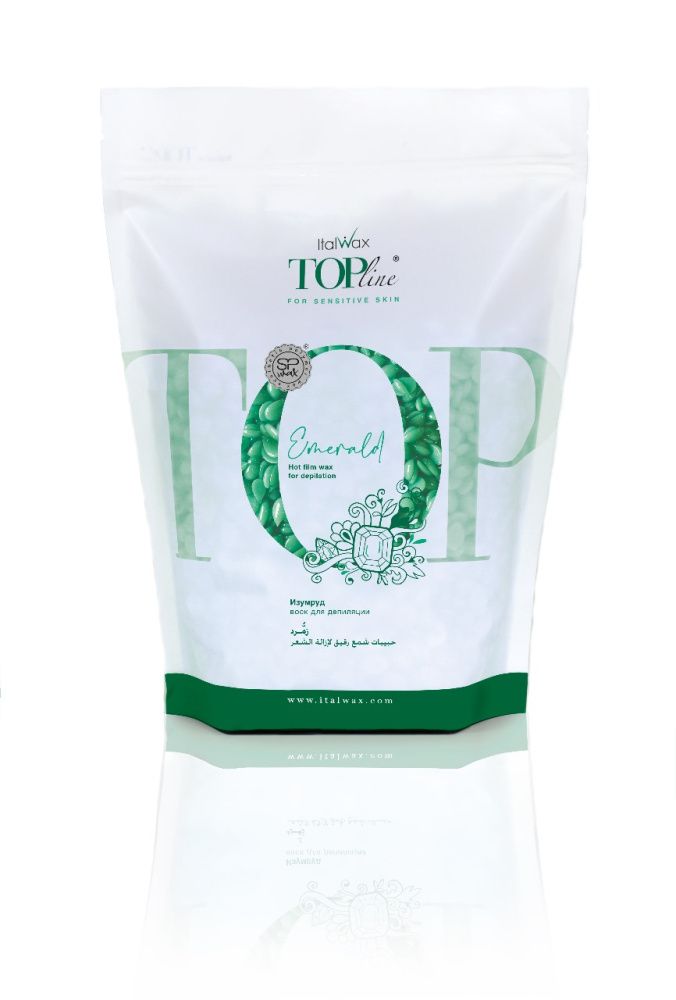 ItalWax Top Line, Воск горячий (пленочный) "Emerald" (Изумруд), гранулы, 750 гр Ч/З