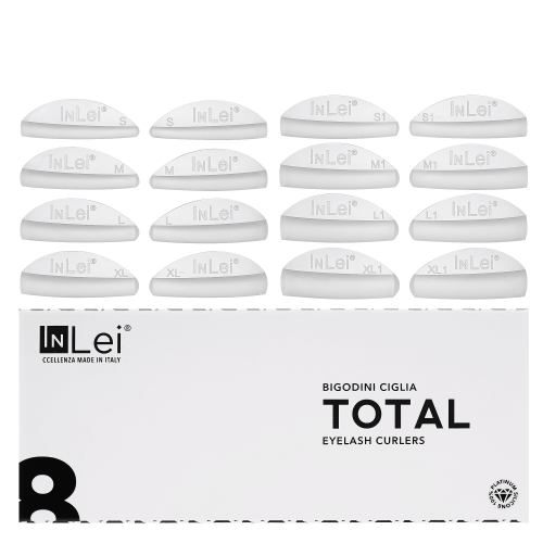 InLei, НАБОР СИЛИКОНОВЫХ БИГУДЕЙ ДЛЯ ЗАВИВКИ “TOTAL” 8 pairs MIX (S,M,L,XL,S1,M1,L1,XL1)