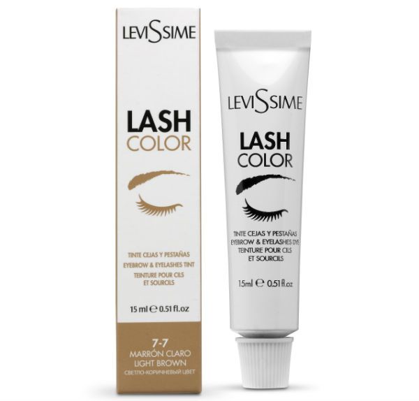 Levissime, LASH COLOR EYEBROWS, Краска для бровей и ресниц, светло-коричневая 7-7, 15 мл.