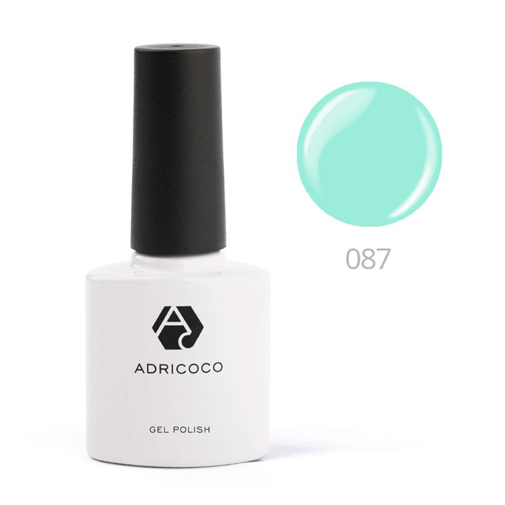 ADRICOCO, Цветной гель-лак №087 нежно-мятный, 8 мл