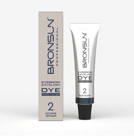 BRONSUN NUDE RANGE, Крем-краска для бровей и ресниц, цвет иссиня-черный #2, 15 мл (ЧЗ)