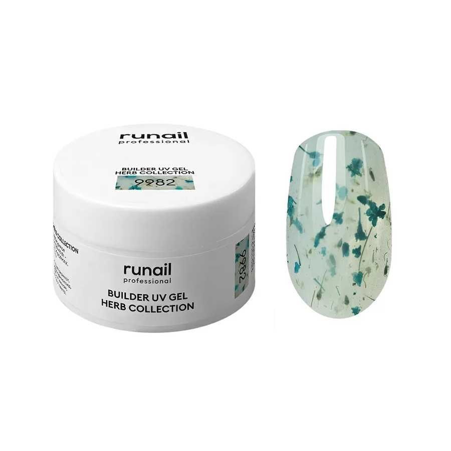 Runail, Моделирующий УФ-гель с сухоцветами BUILDER UV GEL HERB COLLECTION, 15г №9982 ЧЗ