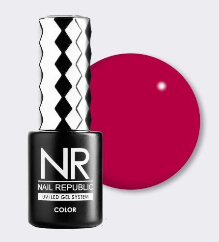 NR, 204 Perfect red гель-лак, Перламутрово-рубиновый, 10 мл ЧЗ
