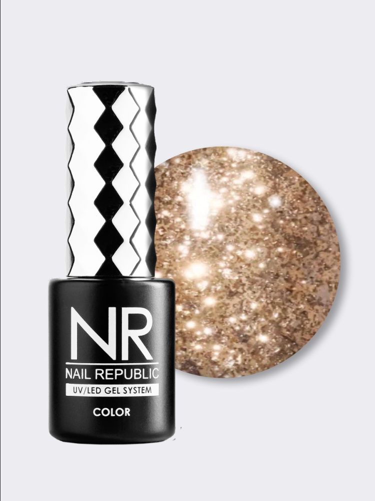 NR, 384 Night life гель-лак жидкий кристалл, Оранжевый, 10 мл