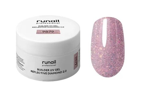 Runail, Моделирующий УФ-гель светоотражающий BUILDER UV GEL REFLECTIVE DIAMOND 2.0, 15г №9879 ЧЗ