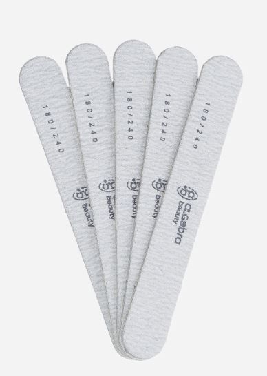 Algebra, Пилки на деревянной основе, СЕРЫЕ, размер М 180/240 грит, 25 шт