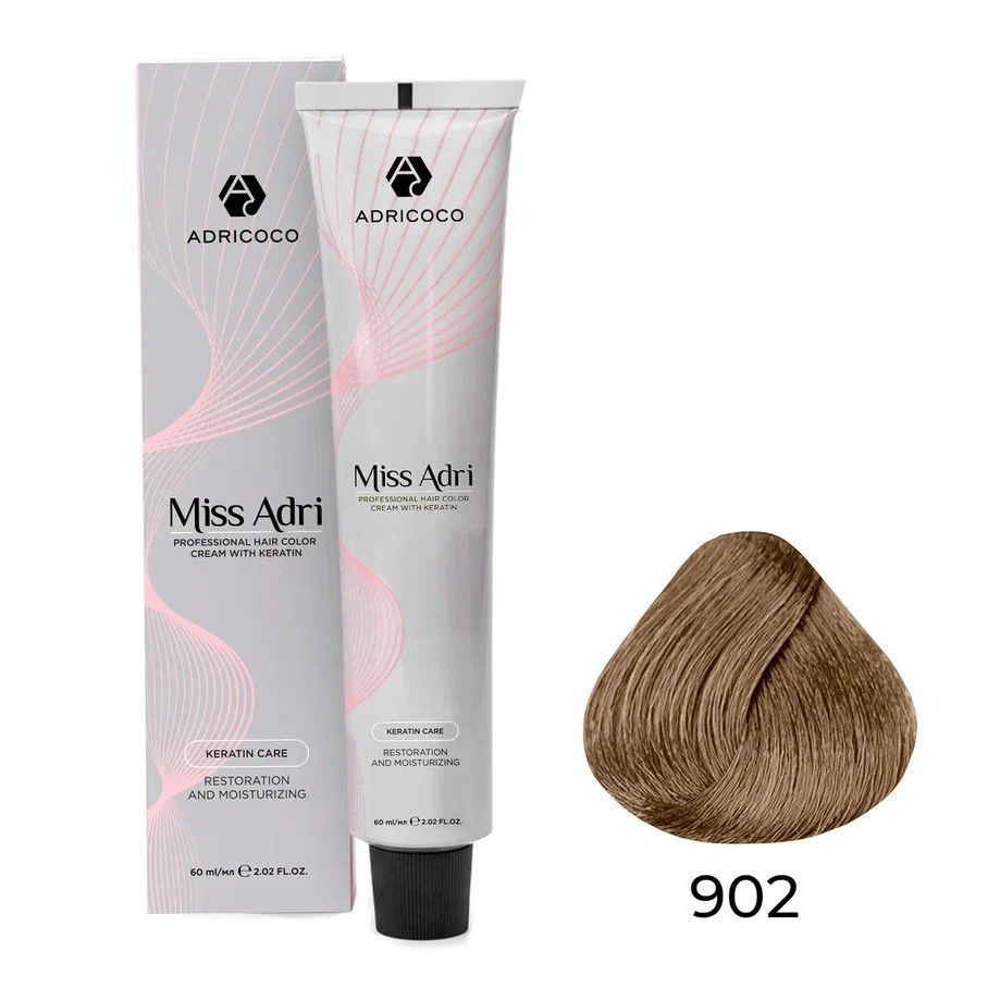ADRICOCO, К/краска д/волос с кератином, Miss Adri 902 Осветляющий фиолетовый 60 мл, арт.8713798 ЧЗ