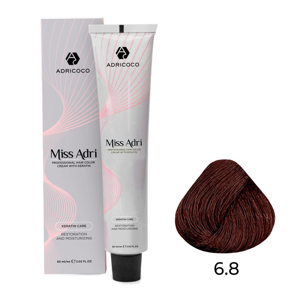  ADRICOCO, Крем-краска д/волос Miss Adri 6.8 Темный блонд шоколадный, 60 мл, арт.8713552