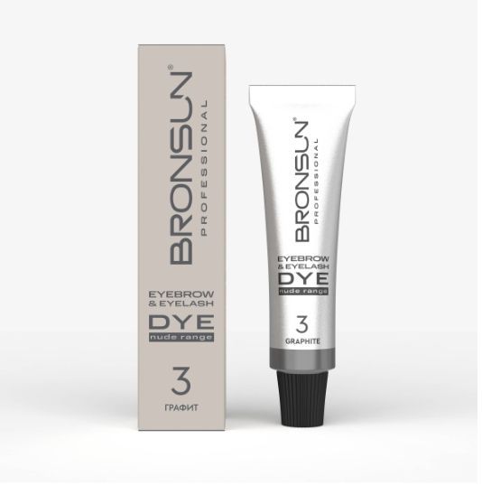 BRONSUN NUDE RANGE, Крем-краска для бровей и ресниц, цвет графит #3, 15 мл(ЧЗ)