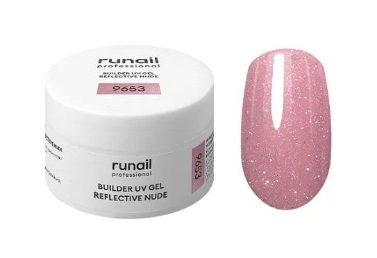 Runail, Моделирующий УФ-гель светоотражающий BUILDER UV GEL REFLECTIVE NUDE, 15г №9653