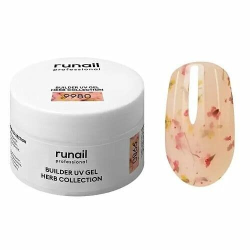 Runail, Моделирующий УФ-гель с сухоцветами BUILDER UV GEL HERB COLLECTION, 15г №9980 ЧЗ