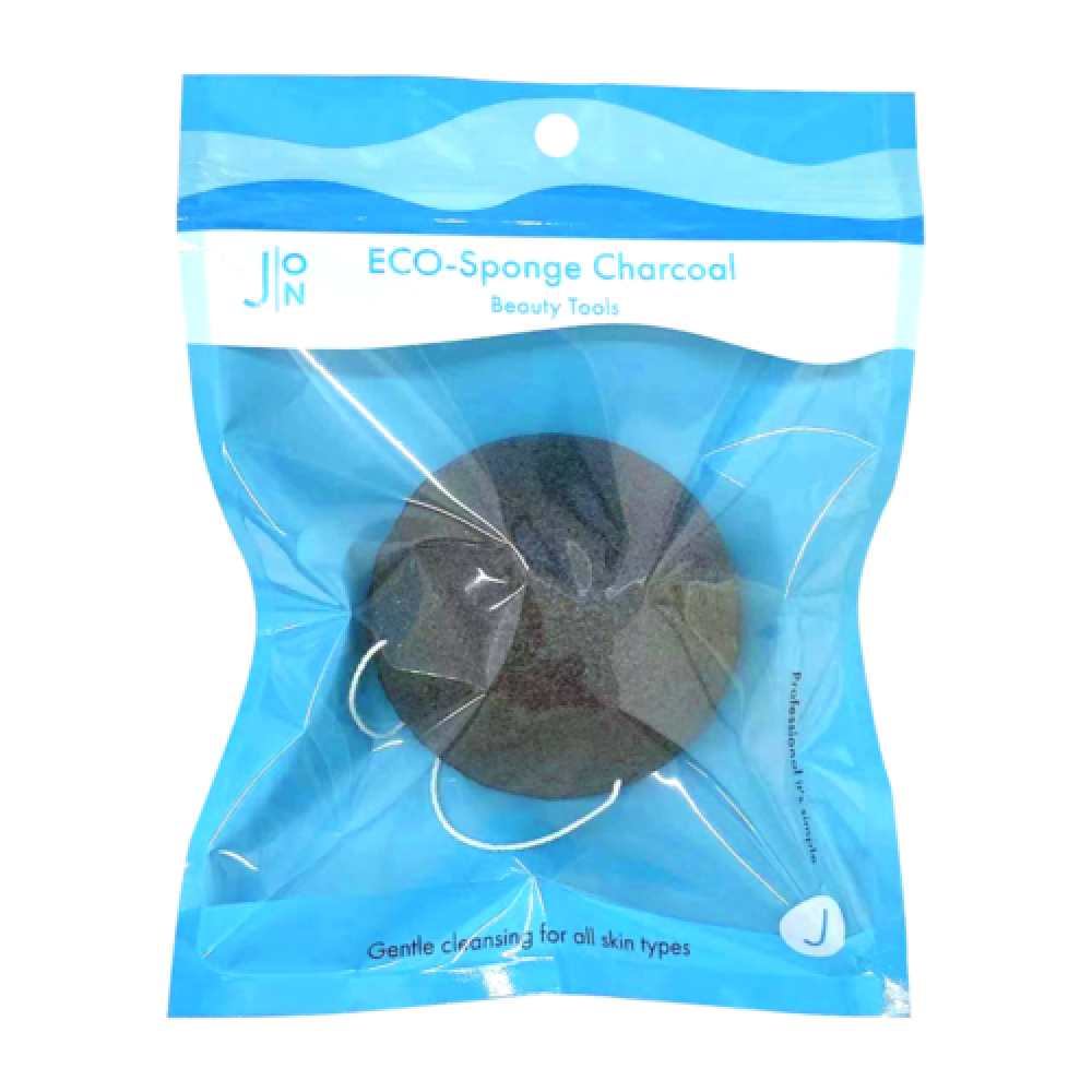 J:ON, Спонж конняку ДРЕВЕСНЫЙ УГОЛЬ ECO-Sponge Charcoal, 1 шт 260138