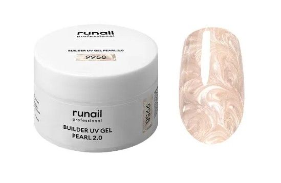 Runail, Моделирующий УФ-гель c жемчужным эффектом BUILDER UV GEL PEARL 2.0, 15г №9958 ЧЗ