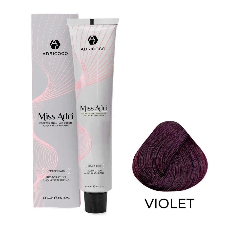 ADRICOCO, К/краска д/волос Miss Adri с кератином, корректор Фиолетовый 60 мл, арт 8713958