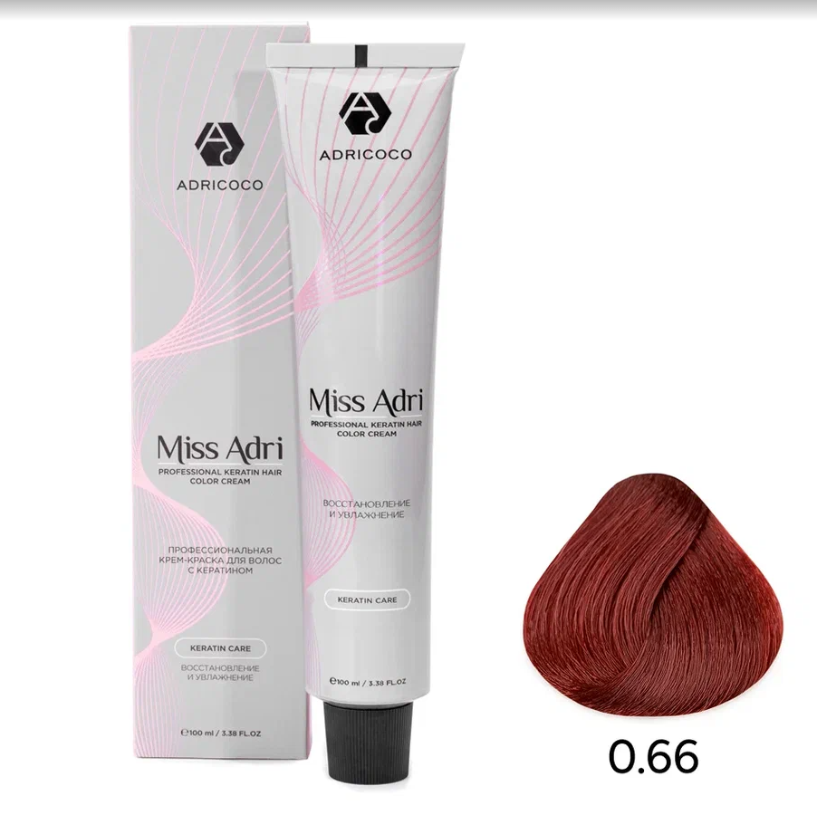 ADRICOCO, Крем-краска для волос Miss Adri оттенок 0.66 Красный 100 мл, арт.  1637374