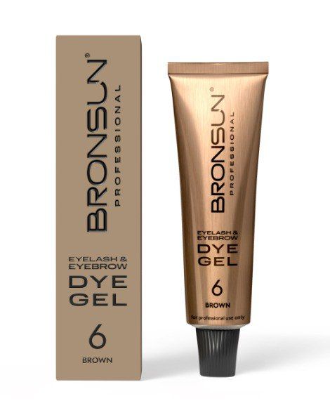 BRONSUN, Гель-краска для ресниц и бровей, цвет коричневый #6, 15мл