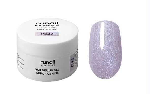 Runail, Моделирующий УФ-гель c шиммером BUILDER UV GEL AURORA SHINE, 15г №9827