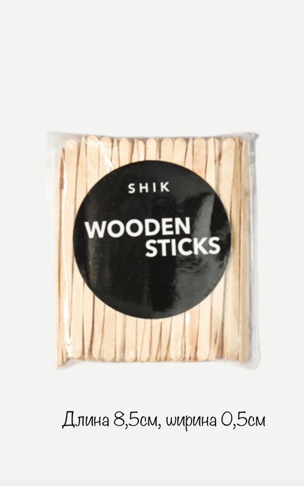 SHIK PRO BROW BAR, Деревянный шпатель для нанесения воска 100 шт в упак