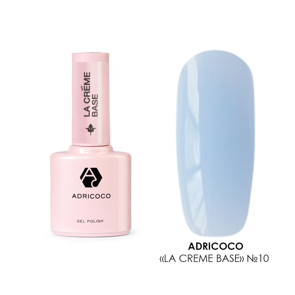ADRICOCO, Камуфлирующая база La creme base №10 голубой шелк, 10 мл