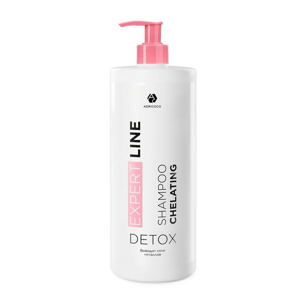 ADRICOCO,Шампунь для волос EXPERT LINE DETOX хелатирующий с маслом миндаля, 1000 мл, арт.1502153