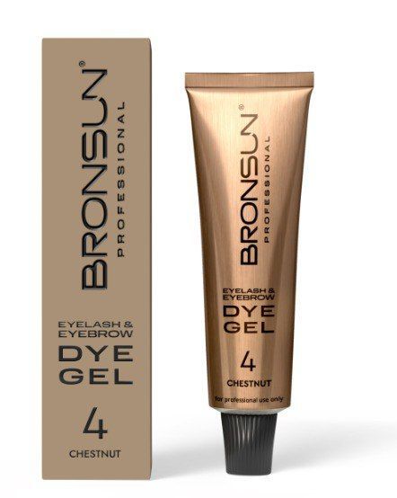 BRONSUN, Гель-краска для ресниц и бровей, цвет каштан #4, 15мл
