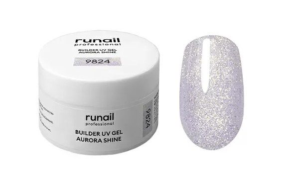 Runail, Моделирующий УФ-гель c шиммером BUILDER UV GEL AURORA SHINE, 15г №9824