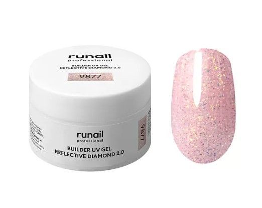 Runail, Моделирующий УФ-гель светоотражающий BUILDER UV GEL REFLECTIVE DIAMOND 2.0, 15г №9877
