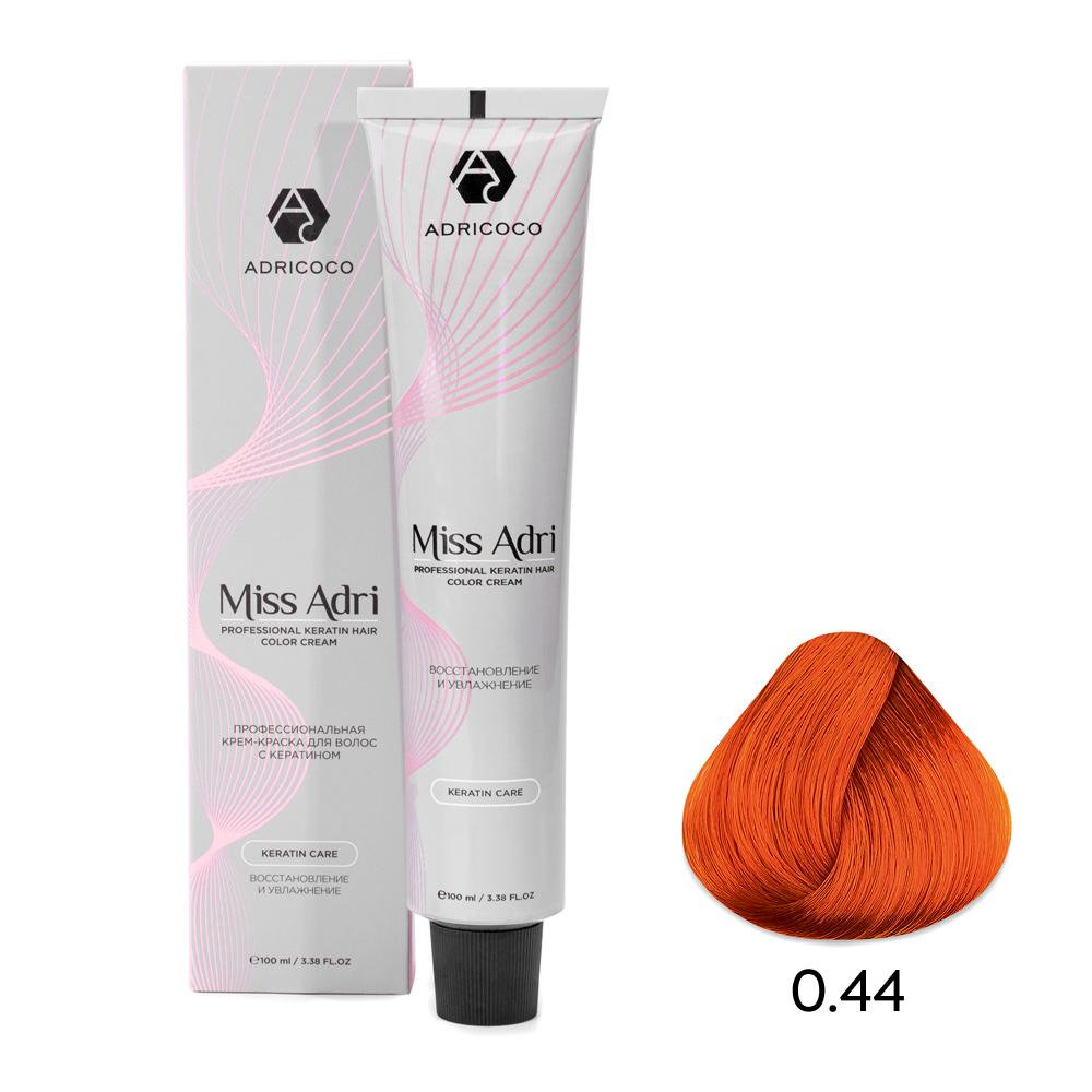 ADRICOCO, Крем-краска для волос Miss Adri оттенок 0.44 Медный 100 мл, арт. 1637367