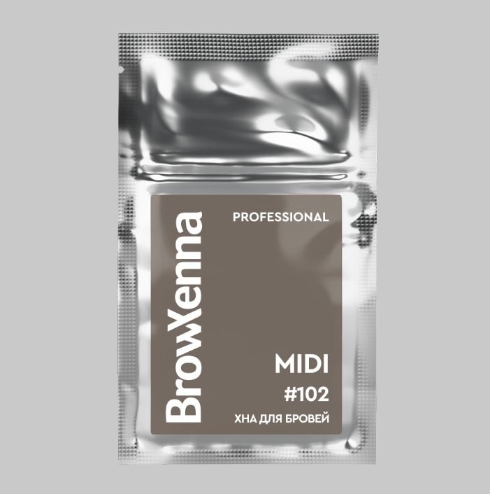 BrowXenna, Хна для бровей #102, холодный кофе, (midi-саше), 3 г, 1 шт.
