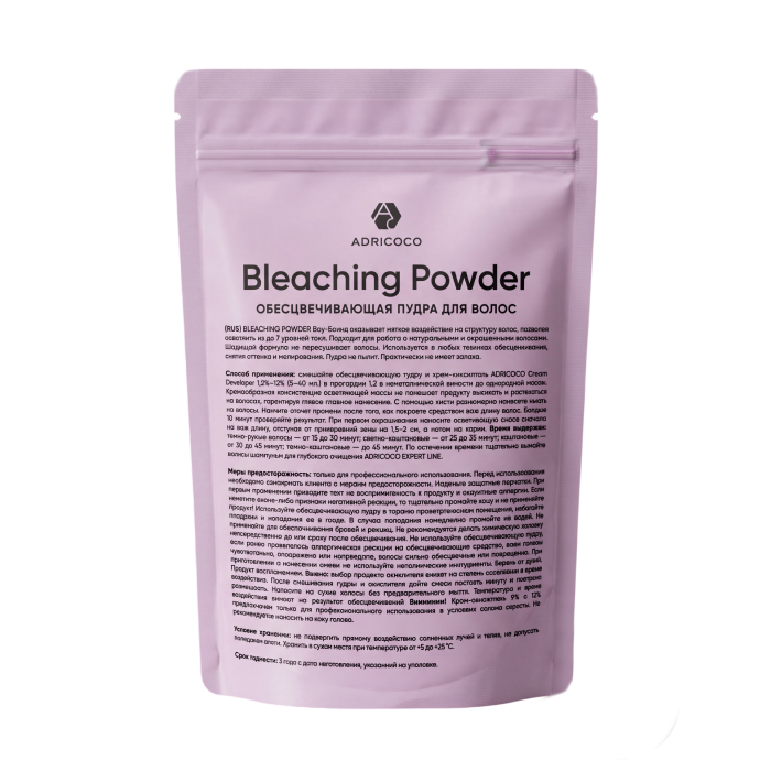 ADRICOCO, Пудра обесцвечивающая для волос Bleaching Powder, Вау-блонд, 100 г Ч/З