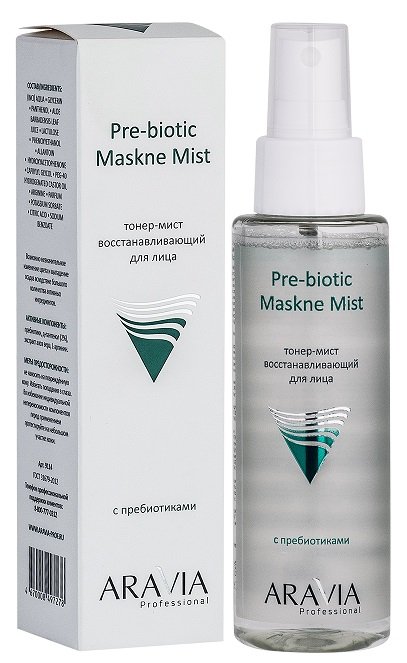 ARAVIA Professional 9114, Тонер-мист восстанавливающий с пребиот.д/лица Pre-biotic Maskne Mist,110мл