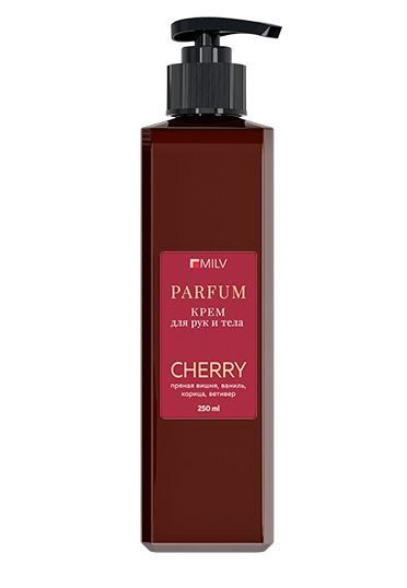 Milv, Парфюмированный восстанавливающий крем для рук и тела с маслом авокадо, LOST CHERRY, 250 мл