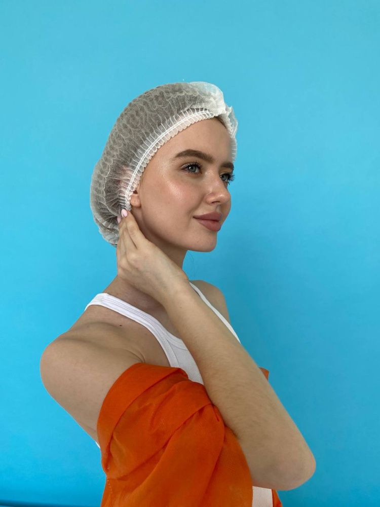 White Line, Шапочка-клип (белая), 50 шт