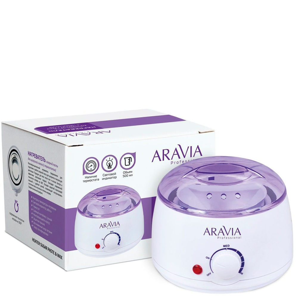 ARAVIA Professional 8012, Нагреватель с термостатом (воскоплав) 500 мл сах. паста и воск, 1 шт